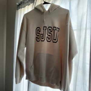 SOLD
Gildan White Hoodie with SJSU Black Lettering